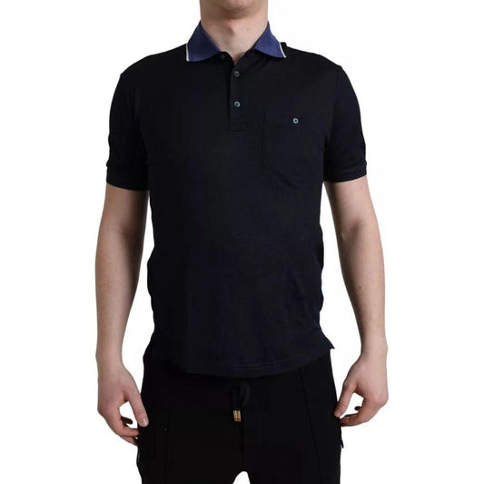Dolce & Gabbana Navy Blue Collared Short Sleeve Polo T-shirt TSH851946-48