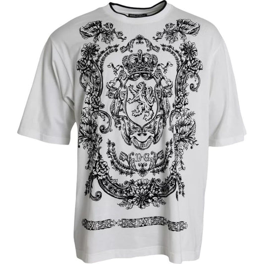 Dolce & Gabbana White Lion Crown Logo Cotton Crewneck T-shirt TSH851904-50