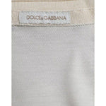 Dolce & Gabbana White Short Button Closure Silk Top T-shirt TSH84862-52