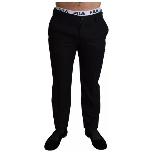 Dolce & Gabbana Black Cotton Stretch Dress Formal Pants Dolce & Gabbana Black