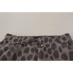 Dolce & Gabbana Gray Leopard Print Sweatpants Jogger Pants Dolce & Gabbana Gray