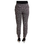 Dolce & Gabbana Gray Leopard Print Sweatpants Jogger Pants Dolce & Gabbana Dark Slate Gray
