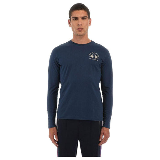 La Martina Blue Cotton T-Shirt La Martina Dark Slate Gray