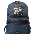 Dolce & Gabbana Blue Nylon #DGFamily Patch Men Backpack Bag Dolce & Gabbana Dark Slate Gray