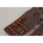 Dolce & Gabbana Bronze Monkey Print Silk Slim Jacket Blazer KOS2124-46
