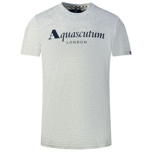 Aquascutum Gray Cotton Men T-Shirt Aquascutum Light Gray