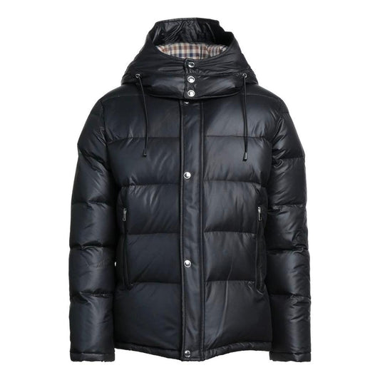 Aquascutum Black Polyester Men Jacket Aquascutum Dark Slate Gray