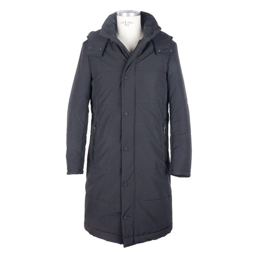 Made in Italy Black Wool Men's Raincoat Made in Italy Dark Slate Gray