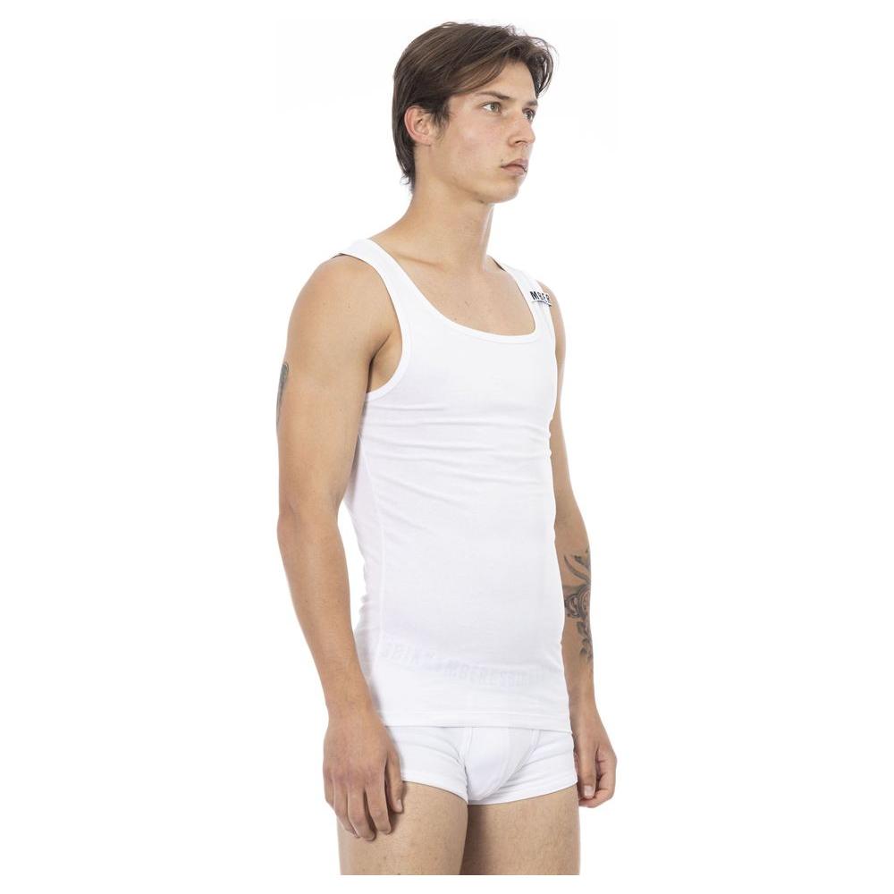 Bikkembergs White Cotton Mens Tank Top