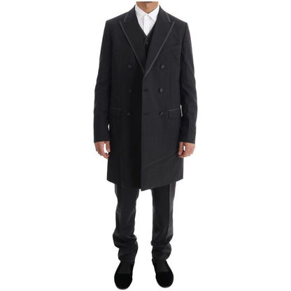Dolce & Gabbana Gray Wool Stretch 3 Piece Two Button Suit