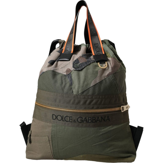 Dolce & Gabbana Military Green Patchwork Rucksack Backpack Bag Dolce & Gabbana Dark Slate Gray