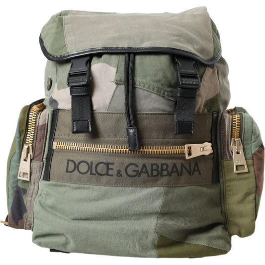Dolce & Gabbana Military Green Patchwork Rucksack Backpack Bag Dolce & Gabbana Dim Gray