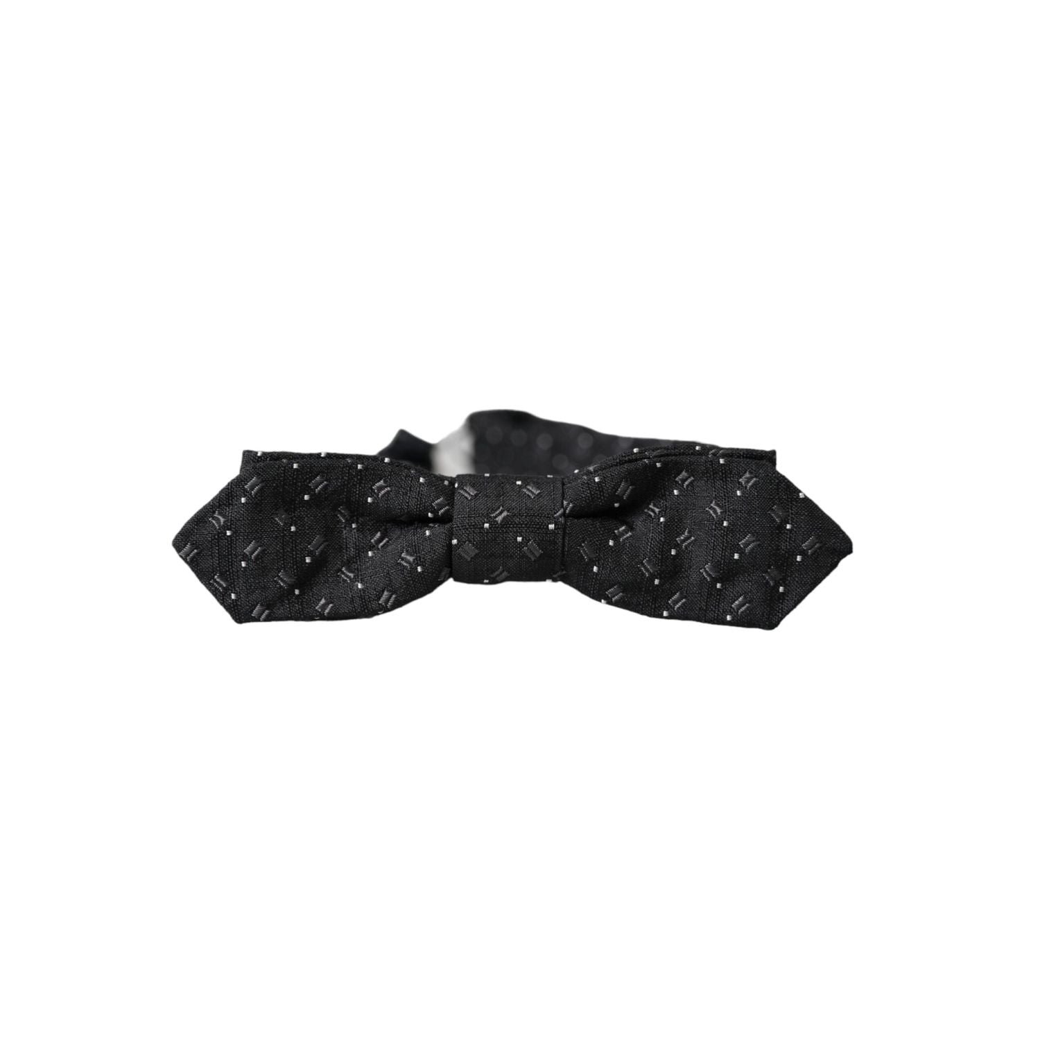 Dolce & Gabbana Black Silk Patterned Adjustable Neck Men Papillon Bow Tie