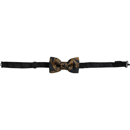 Dolce & Gabbana Multicolor Jacquard Adjustable Neck Men Bow Tie Dolce & Gabbana Black