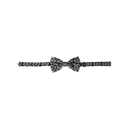 Dolce & Gabbana Black White Printed Adjustable Neck Men Bow Tie
