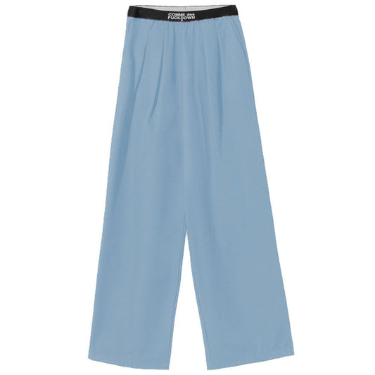 Comme Des Fuckdown Light Blue Polyester Women Palazzo Pants CO-13578-XS