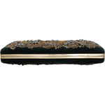 Dolce & Gabbana Black Velvet Gold Frame Clutch Evening Party Purse Bag BAG1582
