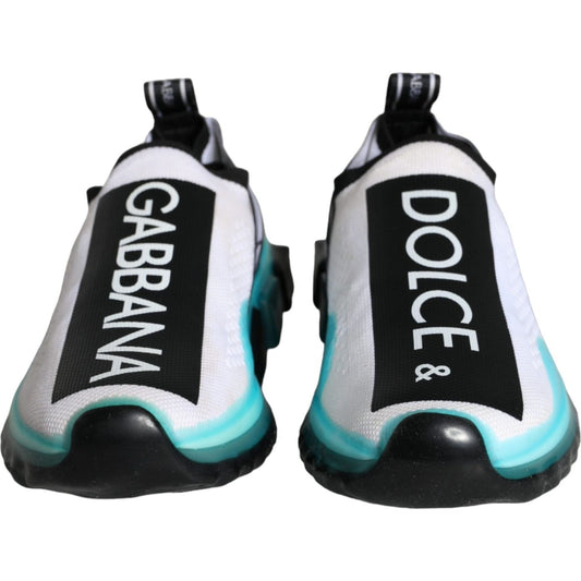 Dolce & Gabbana White Blue Slip On Sorrento Sneakers Shoes Dolce & Gabbana Dark Slate Gray