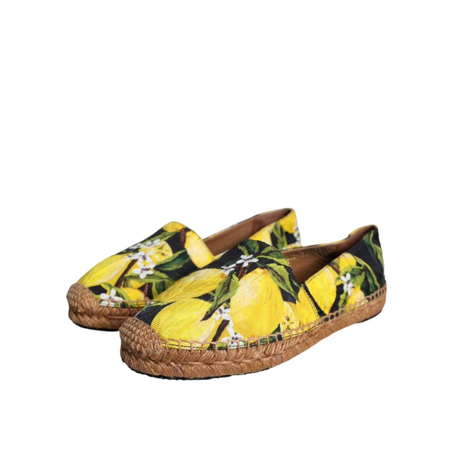 Dolce & Gabbana Multicolor Lemon Slip On Espadrilles Shoes