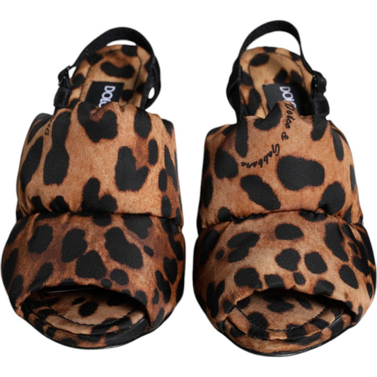 Dolce & Gabbana Brown Leopard Keira Slingback Sandals Shoes Dolce & Gabbana Black