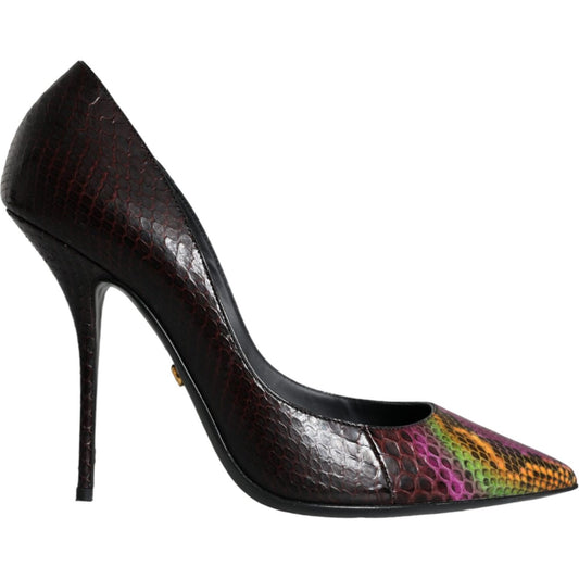 Dolce & Gabbana Multicolor Exotic Leather Heels Pumps Shoes Dolce & Gabbana Black