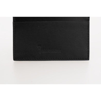 Billionaire Italian Couture Black Leather Cardholder Wallet