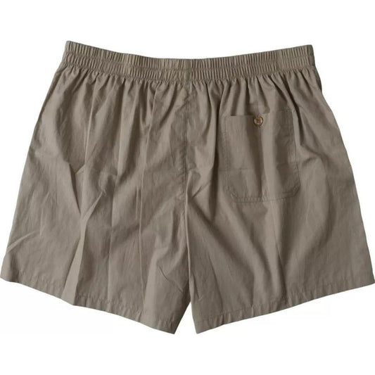 Dolce & Gabbana Brown Cotton Regular Boxer Shorts Underwear Dolce & Gabbana Dim Gray