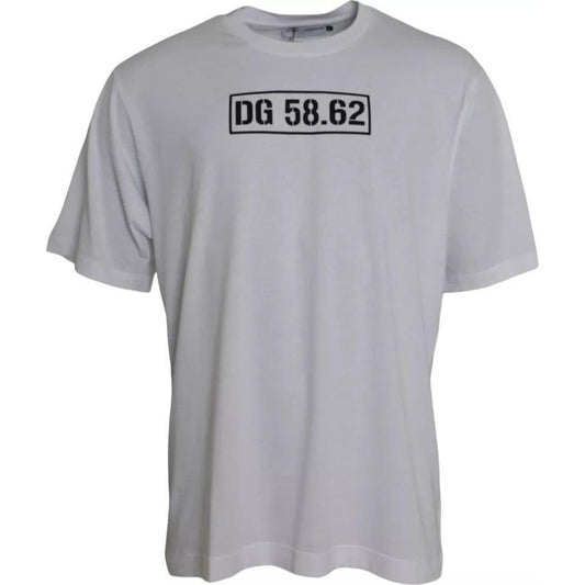 Dolce & Gabbana White Logo Round Neck Short Sleeves T-shirt Dolce & Gabbana Dark Gray
