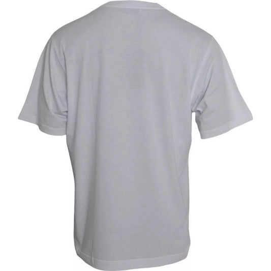Dolce & Gabbana White Logo Round Neck Short Sleeves T-shirt Dolce & Gabbana Dark Gray
