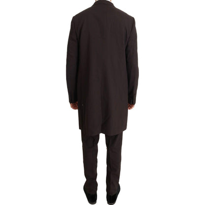 Dolce & Gabbana Bordeaux Wool Stretch Long 3 Piece Suit