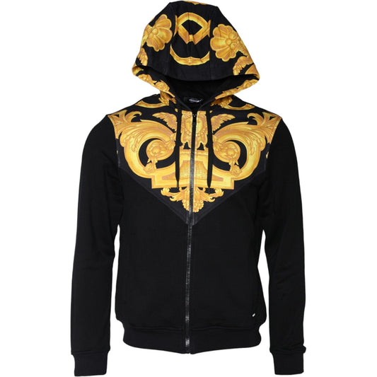 Versace Black Medusa Print Cotton Full Zip HoodieSweatshirt Sweater Versace Dark Khaki