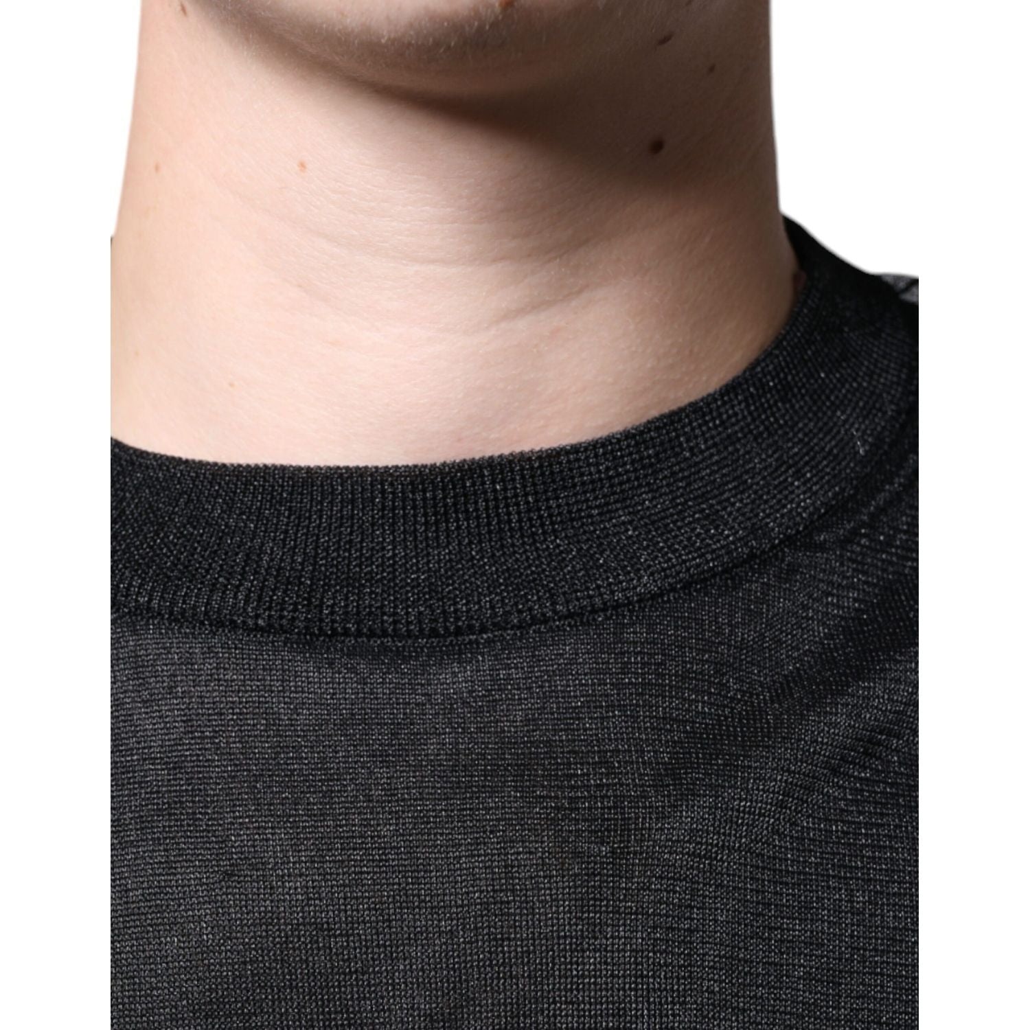 Dolce & Gabbana Black Polyester Pullover Sweatshirt Sweater