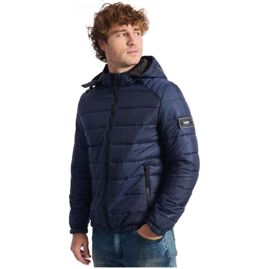 Baldinini Trend Blue Polyester Men Jacket Baldinini Trend Dark Slate Gray