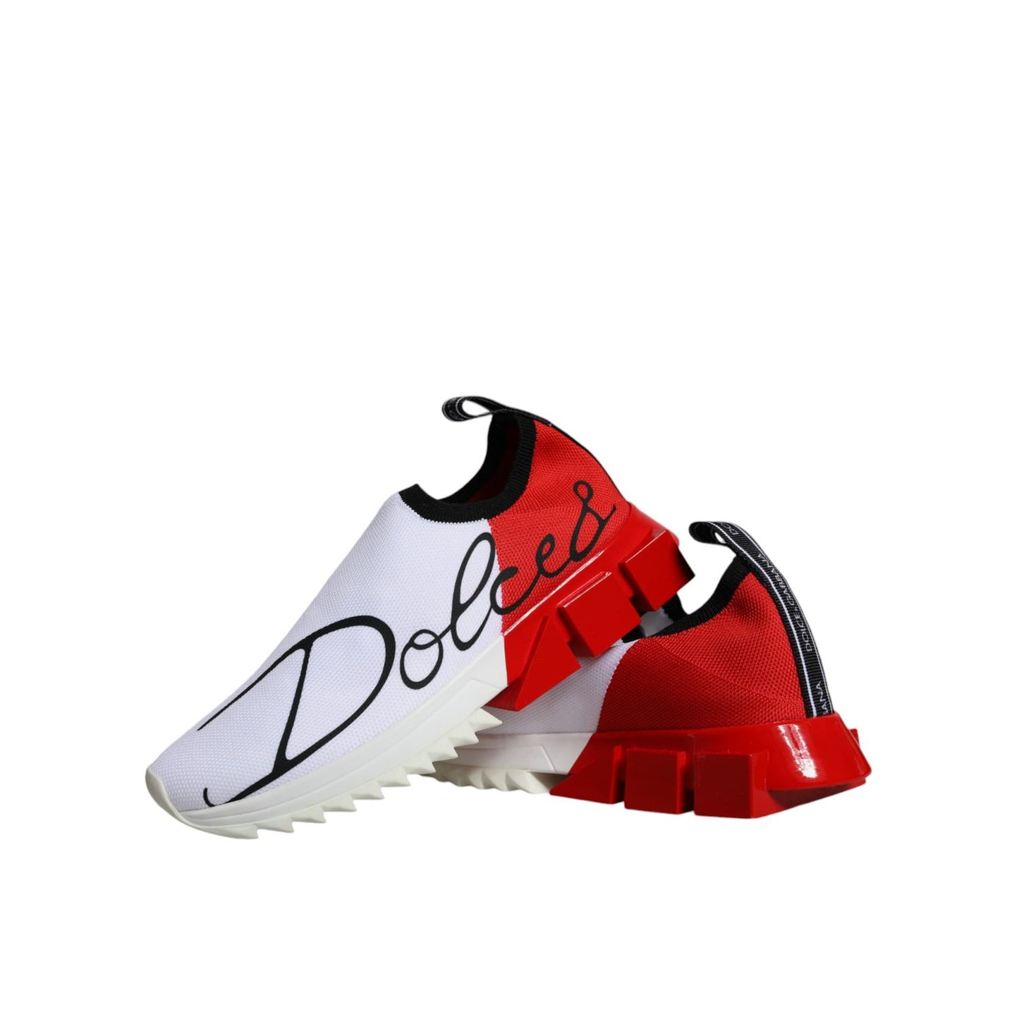 Dolce & Gabbana White Red Low Top Sorrento Men Sneakers Shoes