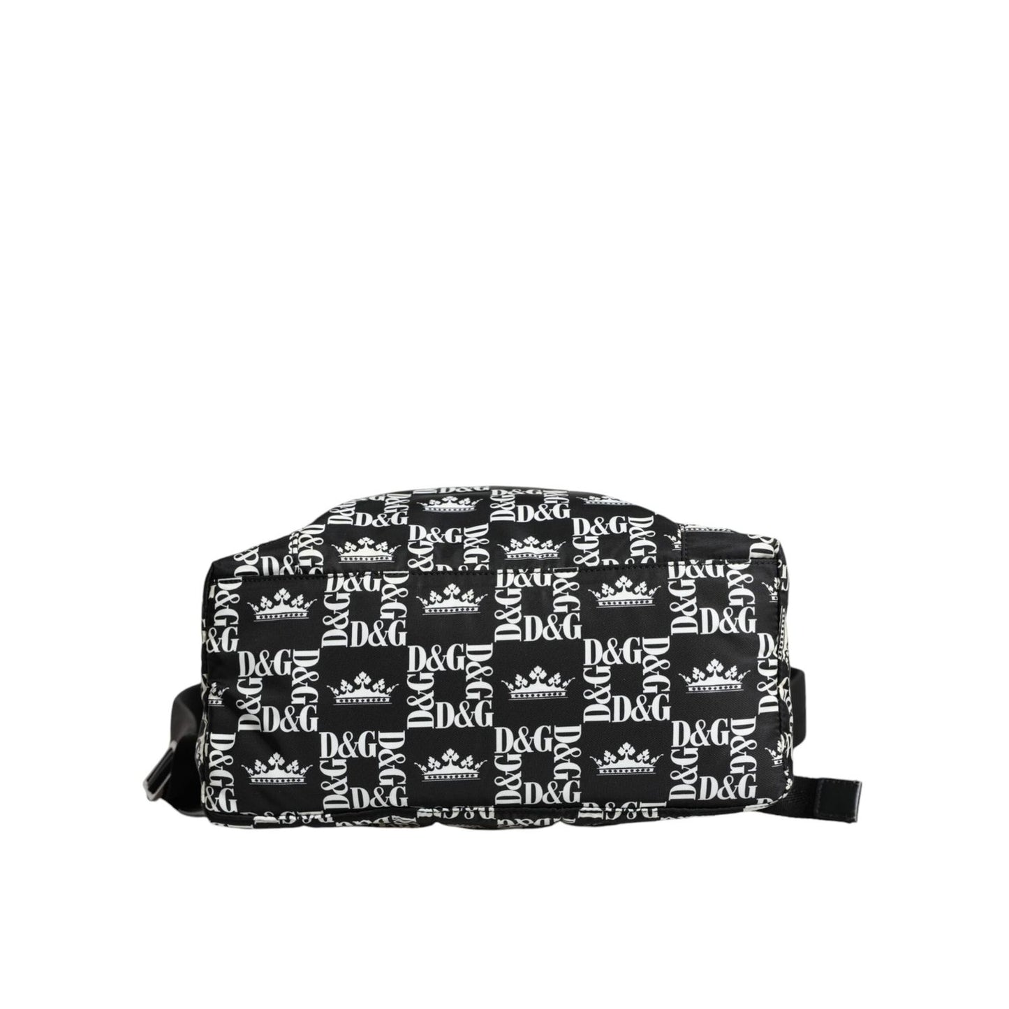 Dolce & Gabbana Black White DG Crown Logo Nylon Backpack Bag