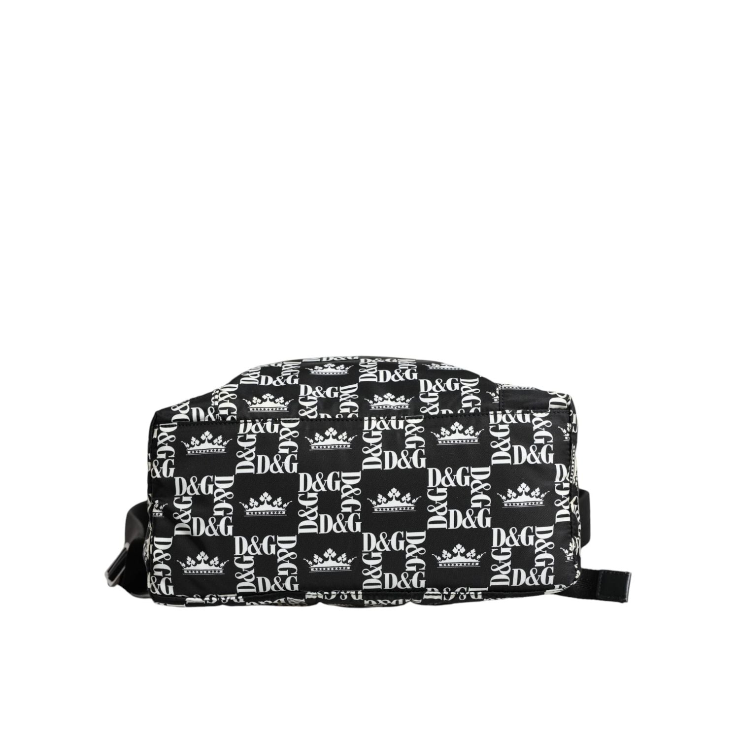 Dolce & Gabbana Black White DG Crown Logo Nylon Backpack Bag