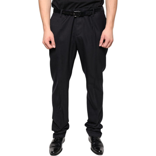 Dolce & Gabbana Black Wool Skinny Dress Formal Pants Dolce & Gabbana Black