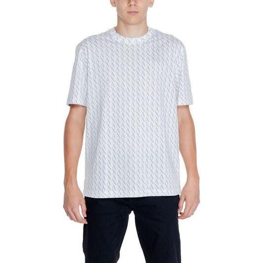 Armani Exchange White Cotton T-Shirt Armani Exchange Light Gray