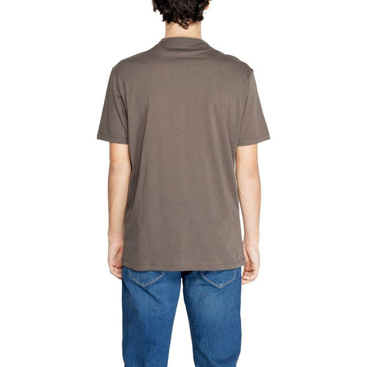 Armani Exchange Brown Cotton T-Shirt Armani Exchange Dim Gray