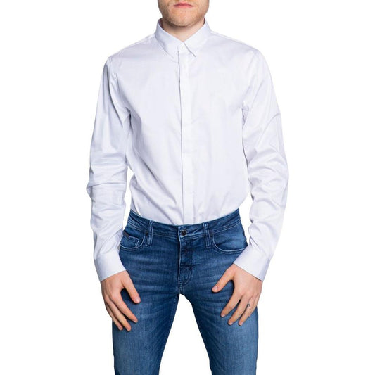Armani Exchange White Cotton Shirt Armani Exchange Dark Slate Gray