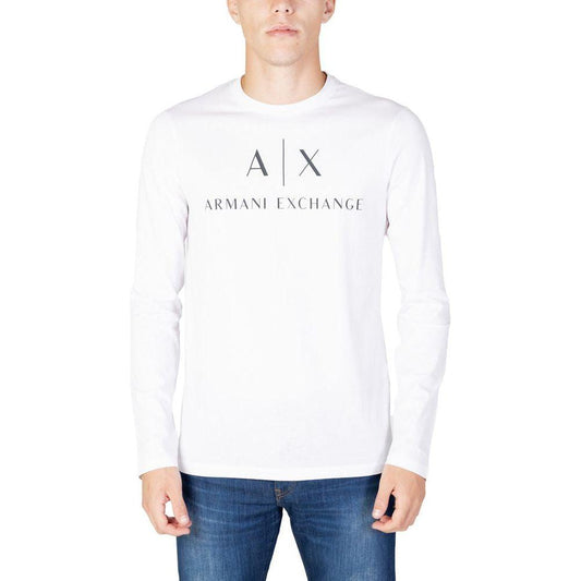 Armani Exchange White Cotton Shirt Armani Exchange Dark Slate Blue