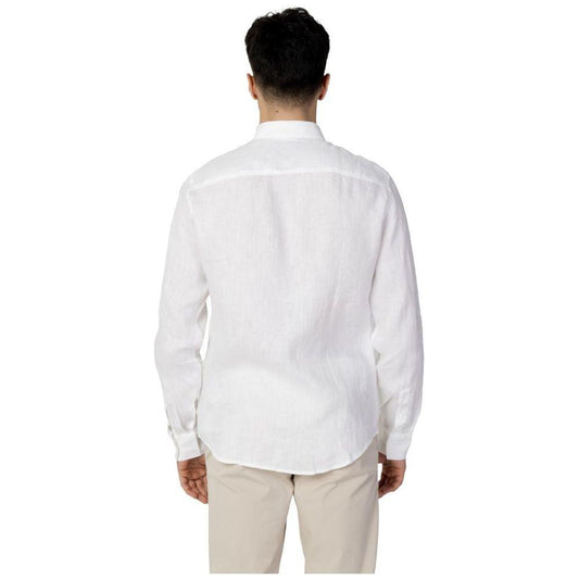 Armani Exchange White Linen Shirt Armani Exchange Light Gray
