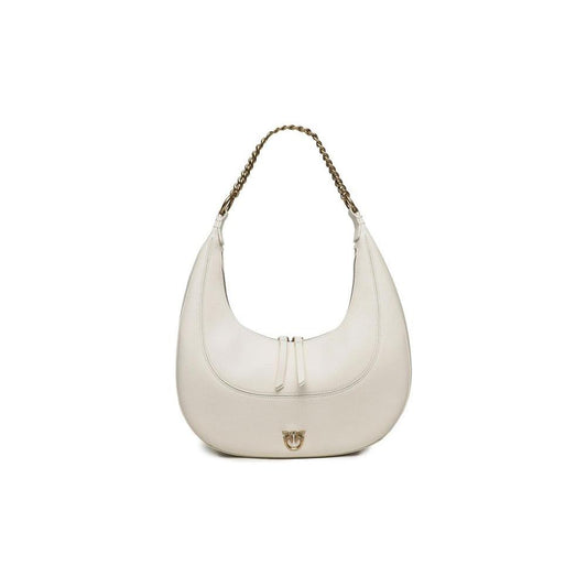 PINKO White Leather Handbag PINKO Light Gray