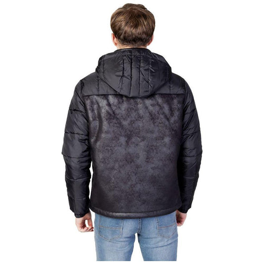EA7 Emporio Armani Black Polyester Jacket EA7 Emporio Armani Dark Slate Gray