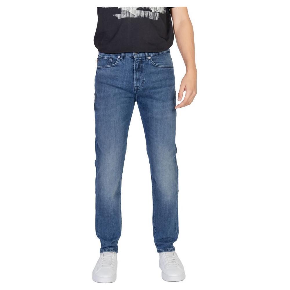 Hugo Boss Blue Cotton Relaxed Fit Jean BO-14898100237-W40 | L32