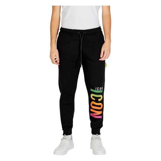 Icon Black Cotton Jeans & Pant Icon Light Gray