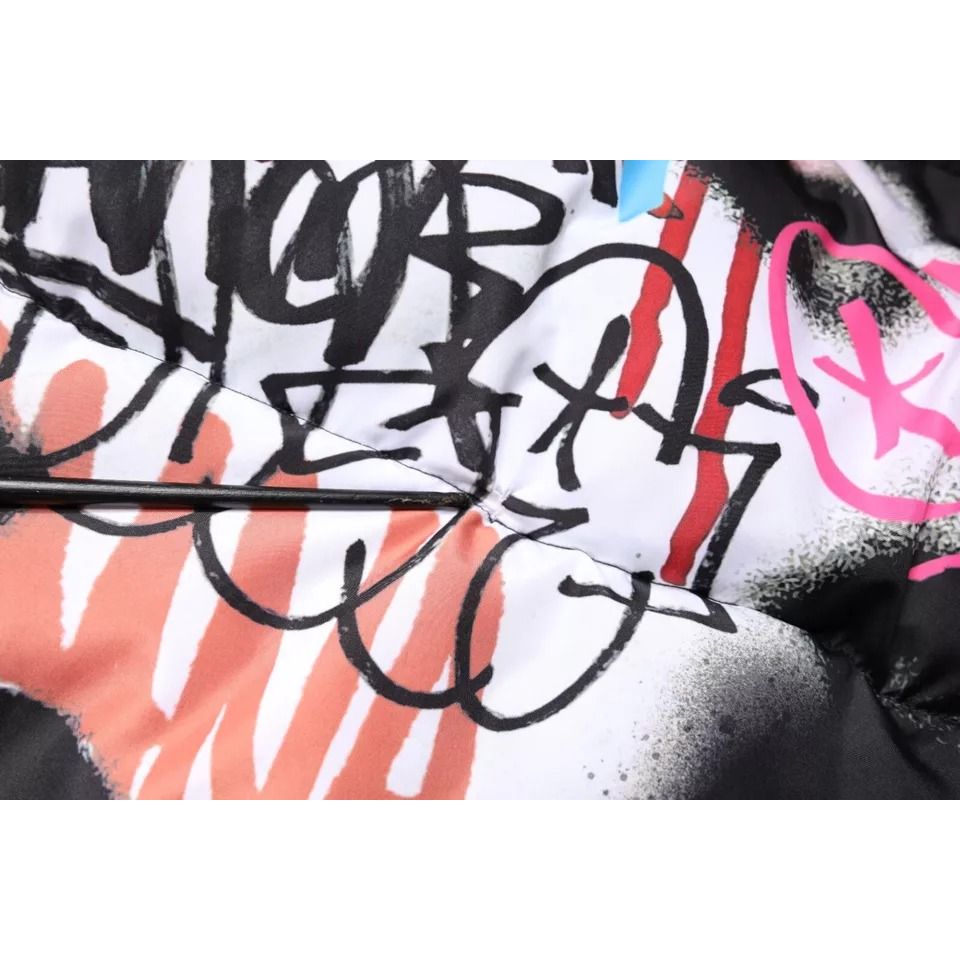 Dolce & Gabbana Multicolor Graffiti Hooded Windbreaker Jacket