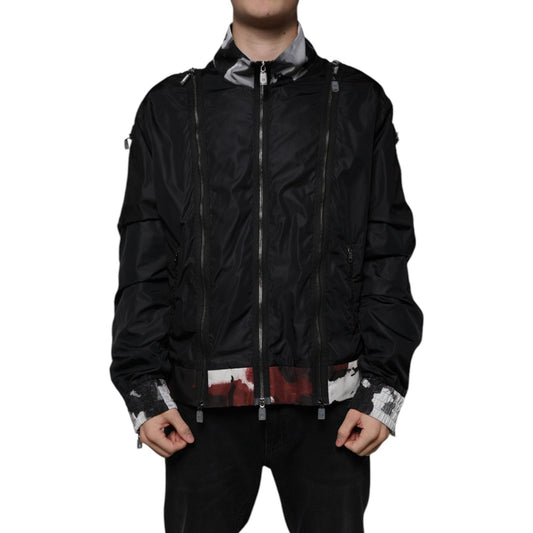 Dolce & Gabbana Black Nylon Full Zip Men Bomber Jacket Dolce & Gabbana Black