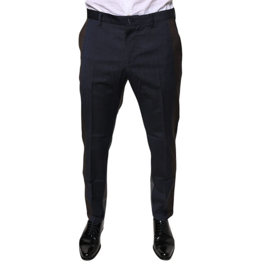 Dolce & Gabbana Black Cotton Wool Formal Dress Pants Dolce & Gabbana Black