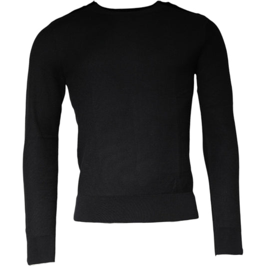 Dolce & Gabbana Black Long Sleeve Crew Neck Pullover Sweater Dolce & Gabbana Black